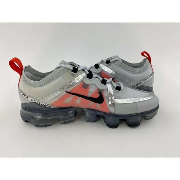 Nike Air VaporMax 2019 Pure Platinum Orange Youth GS Sneakers Shoes - Picture 11 of 12
